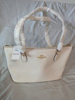 Large White COACH purse